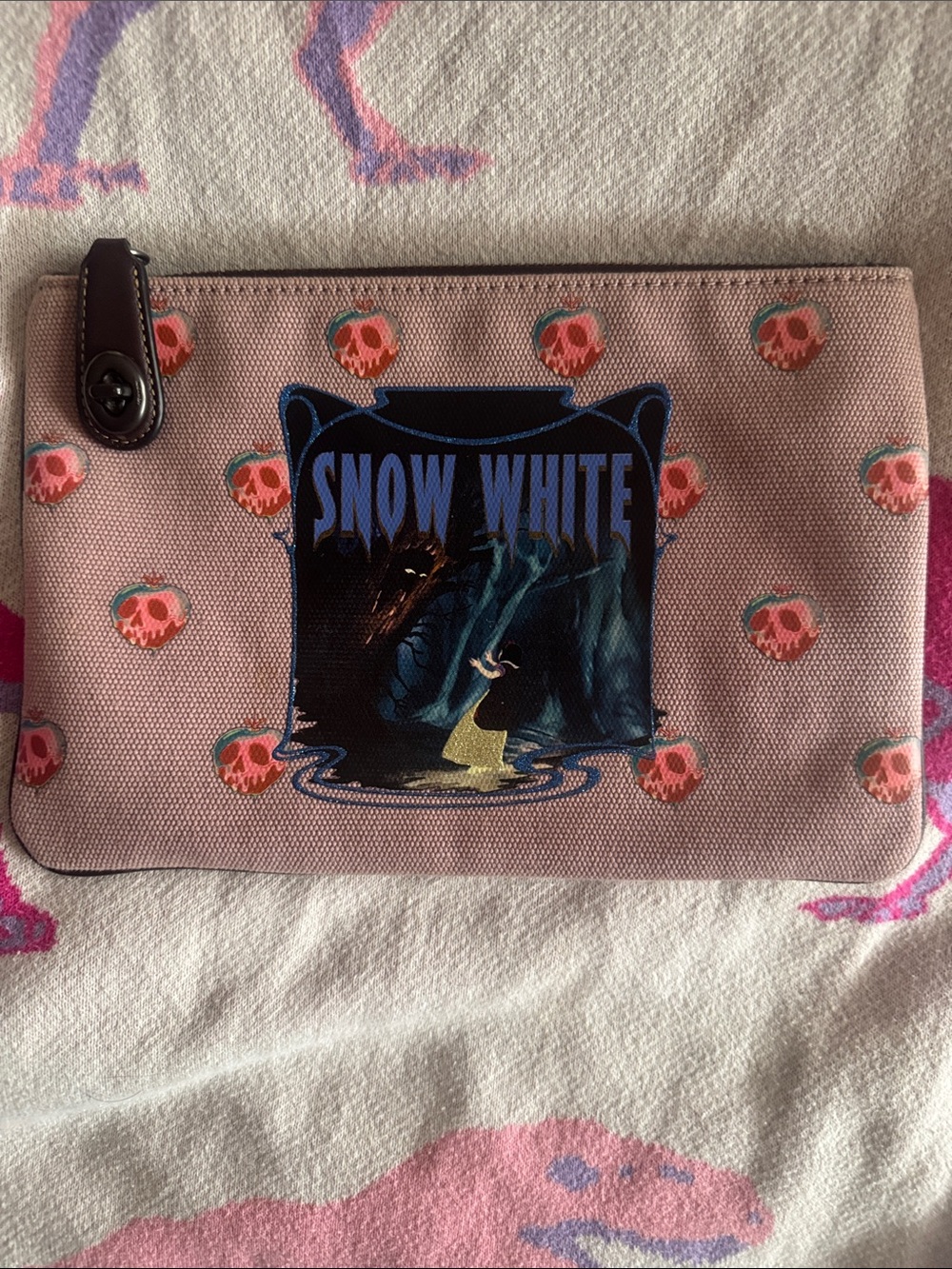 Coach Pink Snow White Canvas pouch